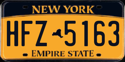NY license plate HFZ5163