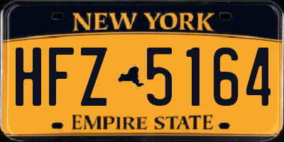 NY license plate HFZ5164