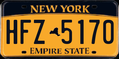 NY license plate HFZ5170