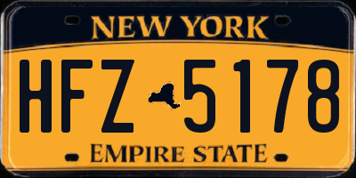 NY license plate HFZ5178