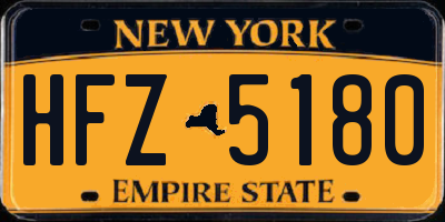NY license plate HFZ5180