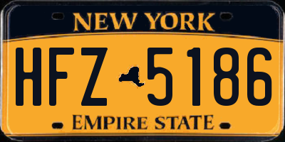 NY license plate HFZ5186