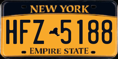 NY license plate HFZ5188