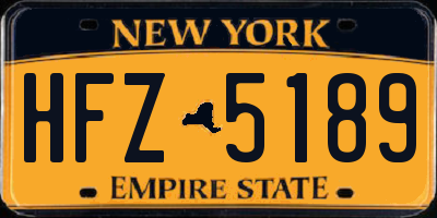 NY license plate HFZ5189