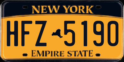 NY license plate HFZ5190