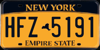NY license plate HFZ5191