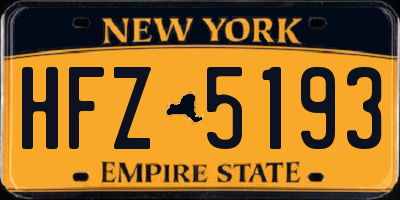 NY license plate HFZ5193