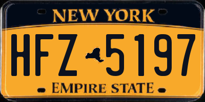 NY license plate HFZ5197