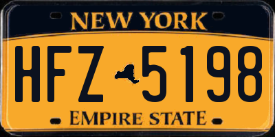 NY license plate HFZ5198