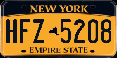 NY license plate HFZ5208
