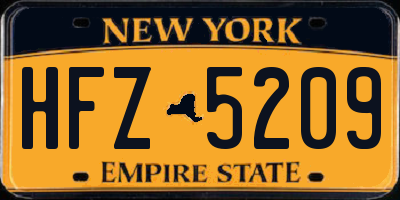 NY license plate HFZ5209