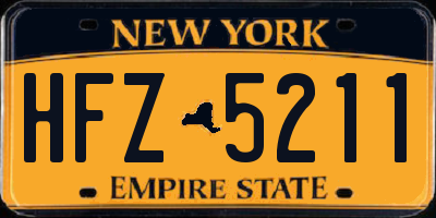 NY license plate HFZ5211