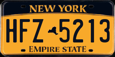 NY license plate HFZ5213