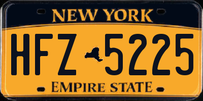 NY license plate HFZ5225