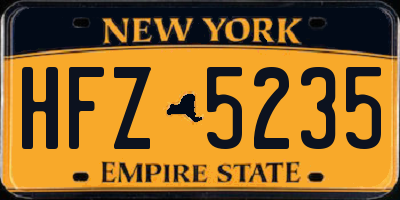 NY license plate HFZ5235