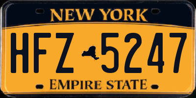 NY license plate HFZ5247