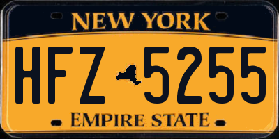 NY license plate HFZ5255