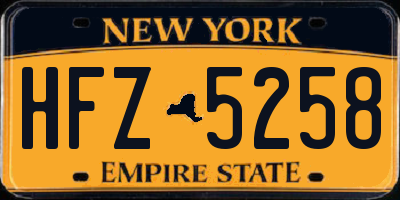 NY license plate HFZ5258