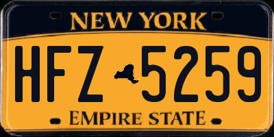 NY license plate HFZ5259