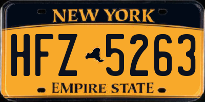 NY license plate HFZ5263