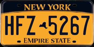 NY license plate HFZ5267
