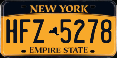 NY license plate HFZ5278