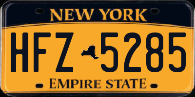 NY license plate HFZ5285