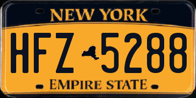 NY license plate HFZ5288