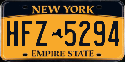 NY license plate HFZ5294