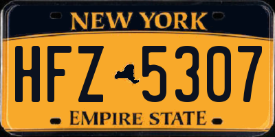 NY license plate HFZ5307