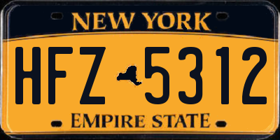 NY license plate HFZ5312