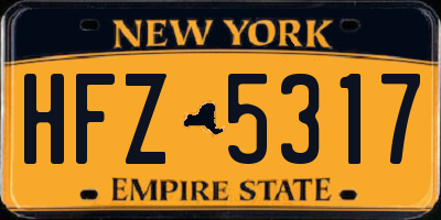 NY license plate HFZ5317