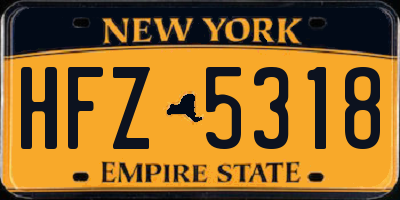 NY license plate HFZ5318