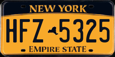 NY license plate HFZ5325