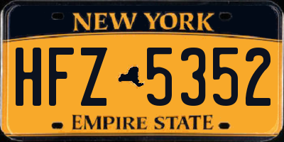 NY license plate HFZ5352