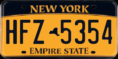 NY license plate HFZ5354