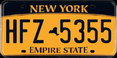 NY license plate HFZ5355