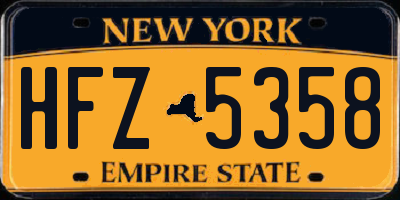 NY license plate HFZ5358