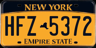 NY license plate HFZ5372