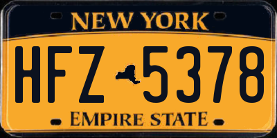 NY license plate HFZ5378