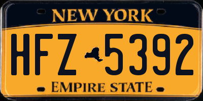 NY license plate HFZ5392
