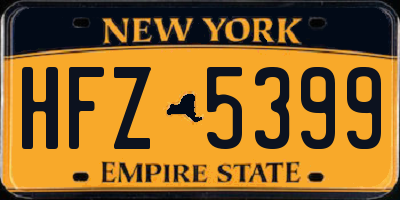 NY license plate HFZ5399