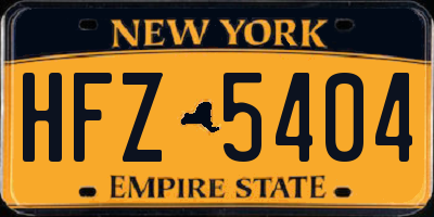 NY license plate HFZ5404