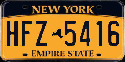 NY license plate HFZ5416