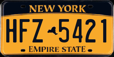 NY license plate HFZ5421