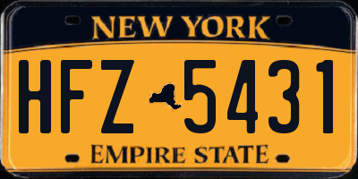 NY license plate HFZ5431