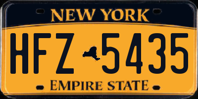 NY license plate HFZ5435