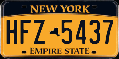 NY license plate HFZ5437