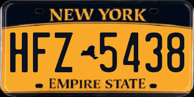 NY license plate HFZ5438
