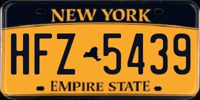 NY license plate HFZ5439